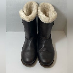 Airwalk Women’s Myra brown Vegan leather faux fur trim Boots size 11